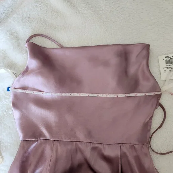 Galina Signature Pink Quartz Satin Long Cowl Neck Dress Size 4 NWT - Picture 7 of 9